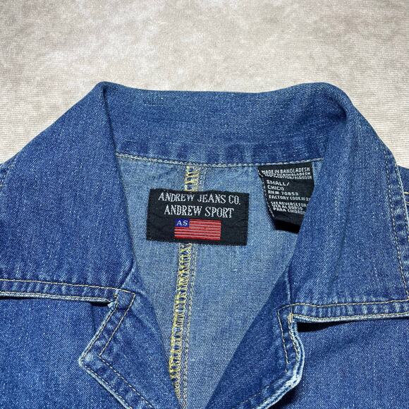 Vintage Women’s Andrew Jean Co Denim Long Sleeve Button Down Shirt Jacket - Picture 3 of 4